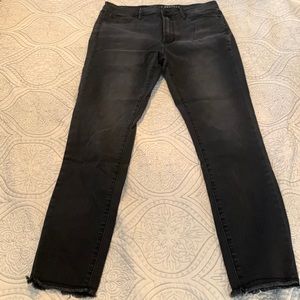 Articles of Society black denim jeans, size 31, distressed, frayed hem